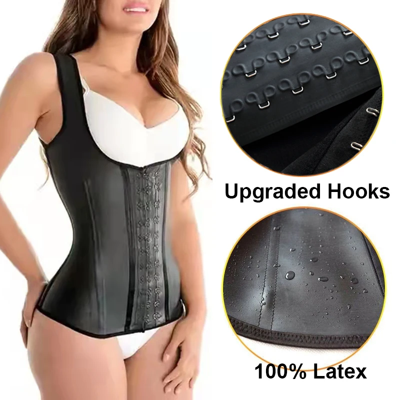 Entrenador de cintura de alta compresión para mujer, ropa moldeadora de cuerpo de Control firme, chaleco deportivo de látex, corsé adelgazante, Fajas de hueso de acero Colombianas