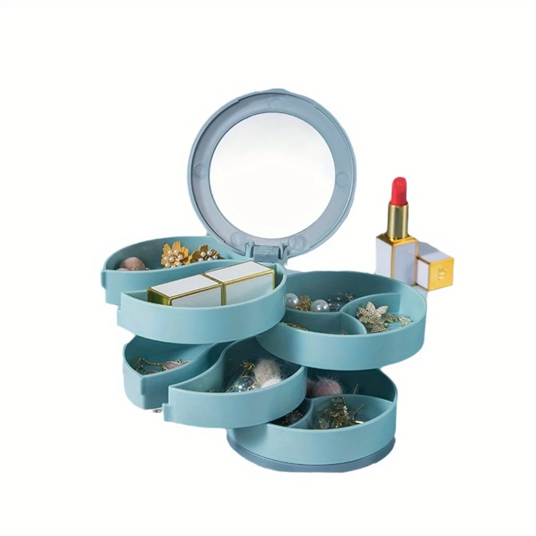 1pc Pink/White/Green Jewelry Stand Holder Display Tray Jewelry Storage Box Multilayer Rotating Plastic Stand Earring Ring Box