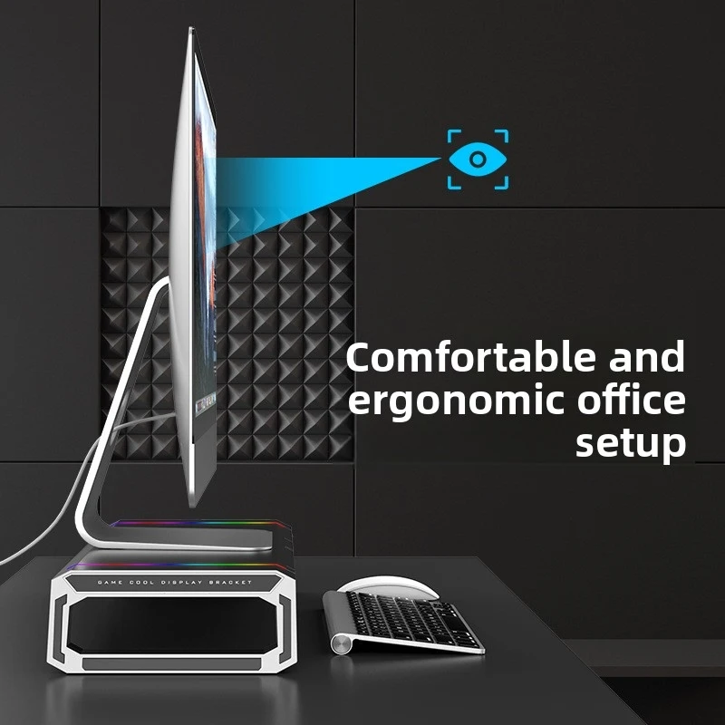 Multifunctional Monitor Stand Height Adjustable Desktop Riser with USB Port Storage Organizer Laptop