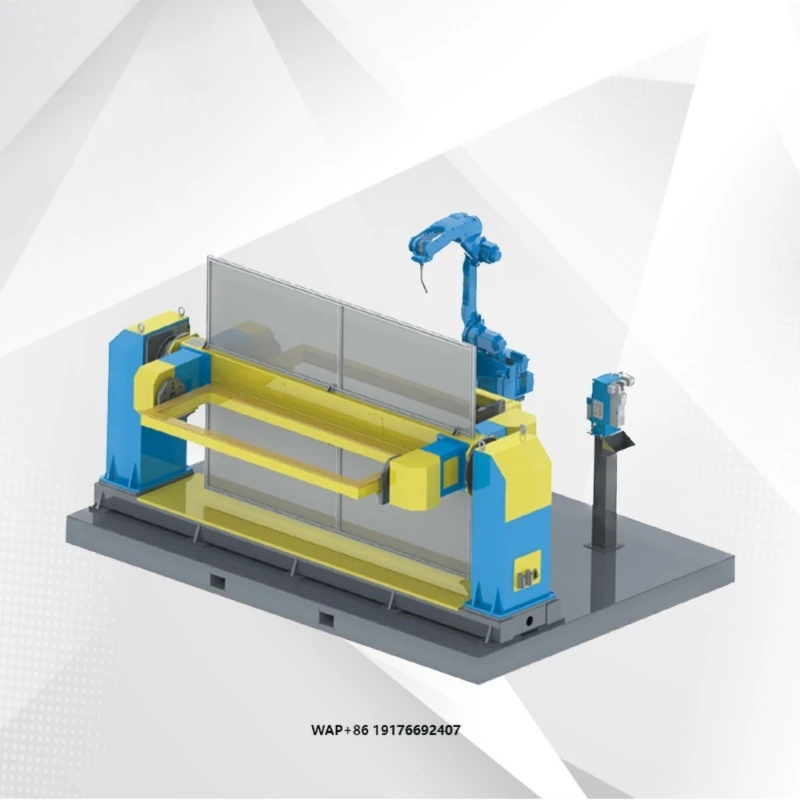 Industrial Robotic Welding Station with 6 Axis Welding Robot, MIG TIG Arc Welding System, Safety Enclosure and Rotary Positioner