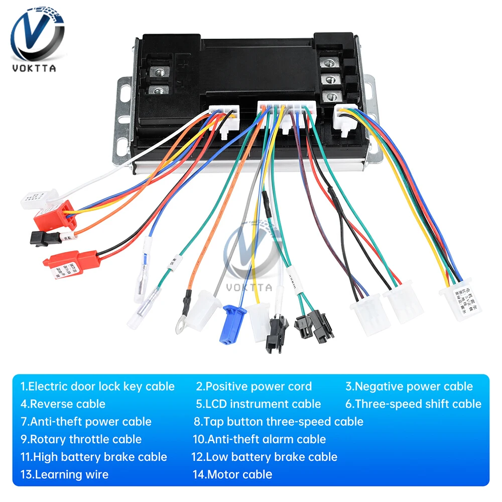 48V 60V 72V 50A Regolatore di velocità del motore brushless universale 500W-3000W Regolatore di veicoli elettrici a onda sinusoidale Driver a tre modalità