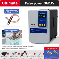 HT-SW02A PackageA 36KW 6000A Lithium Battery High Power Pulse Handheld Spot Welder Spot Welding Machine