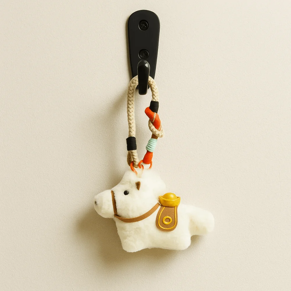 Animal en peluche mignon cheval mots de bénédiction année du cheval zodiaque poney Figurine dessin animé chinois nouvel an cadeau cheval ornement