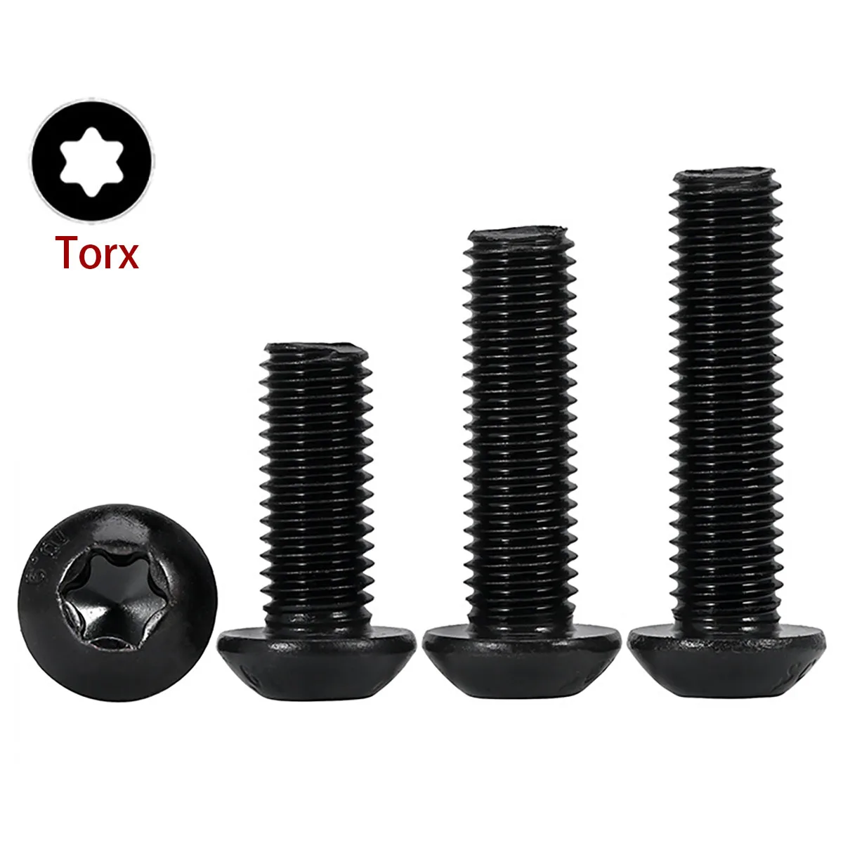 5/10/20Pcs M3 M4 M5 M6 M8 M10 10.9 Grade Black Alloy Steel Six-Lobe Torx Button Round Head Screws Anti-theft Security Bolt Screw