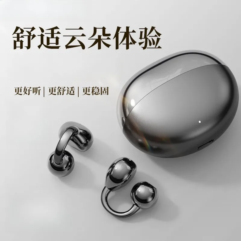 bluetooth headset clip ear bone conduction concept comfortable high sound quality wireless noise reduction sports ear clip