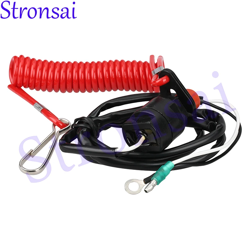 66T-82575-01-00 Boat Engine Emergency Safety Stop Switch With Lanyard 66T-82575-01 For Yamaha Outboard Motor