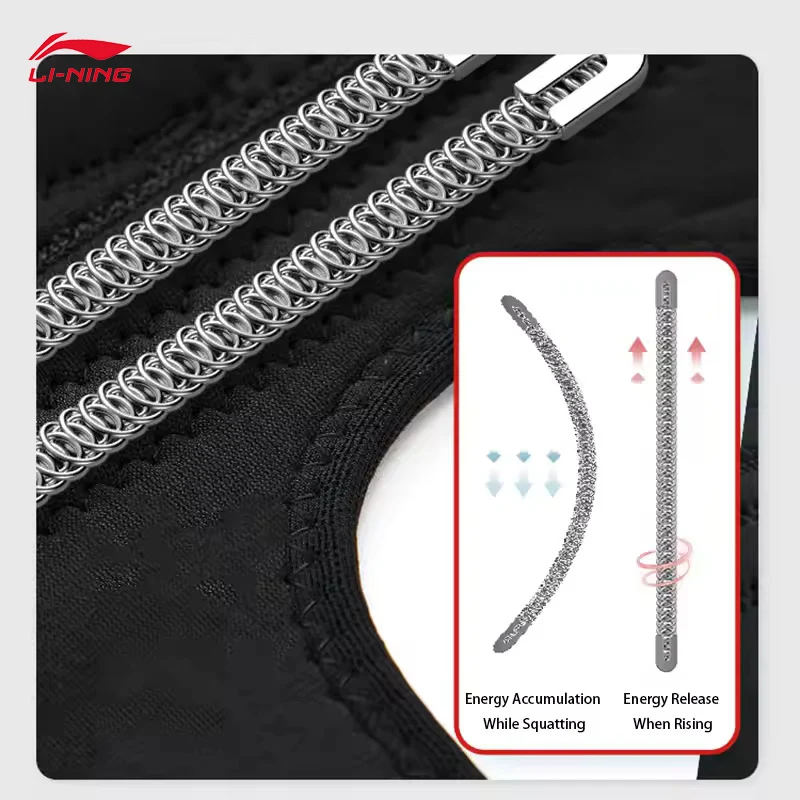 دعامة الركبة للجنسين من LI-NING مع وسادة جل الرضفة و4 مثبتات زنبركية لدعم الركبة لـ Meniscus Kneepad AXWU071