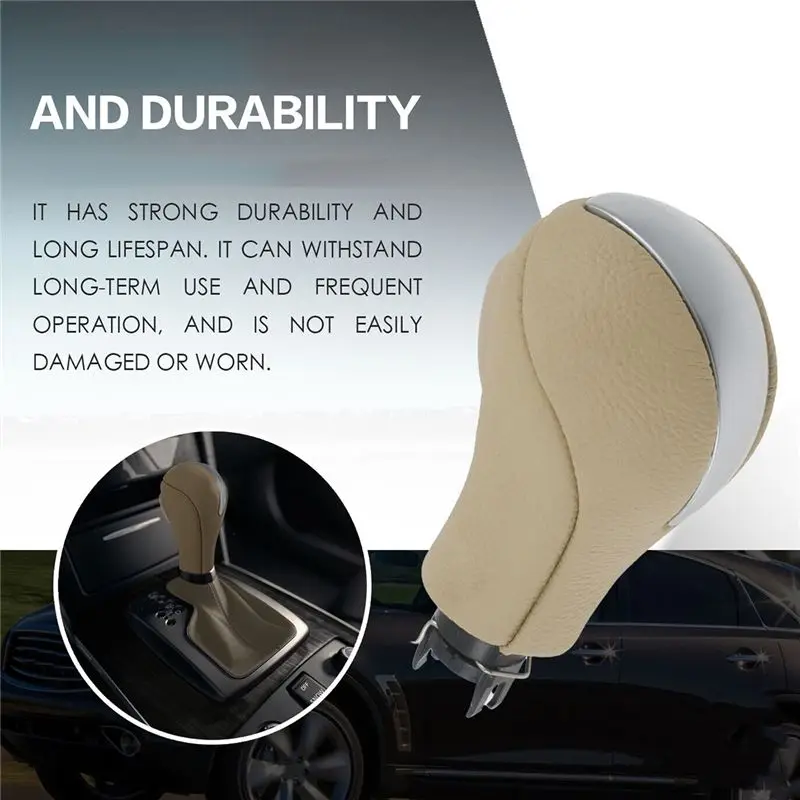 A76T-Car Gear Shift Knob Head 34910-JK03A 34910-1LA6C For Infiniti G25 G37 FX37 EX37 QX70 Q60 QX50 QX70 2008-2015 ABS Parts Beig
