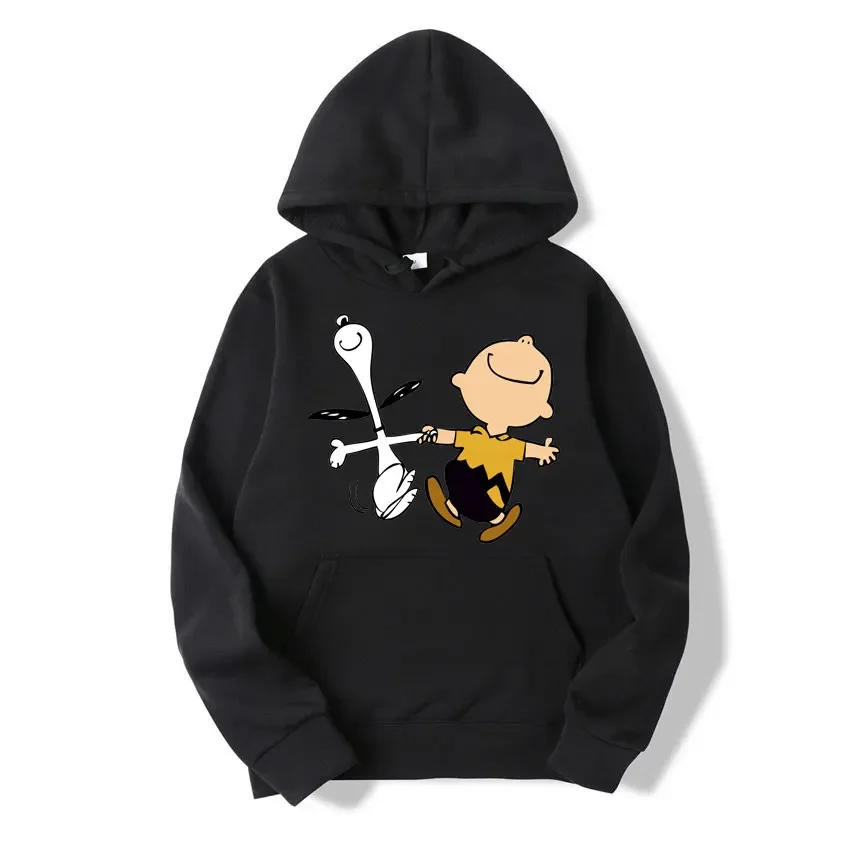 

Miniso Snoopy And Charlie Brown Cartoon Anime Pullover Spring Autumn Men Hoodie 2024 Fashion Couple Sweatshirt Clothes Tops
