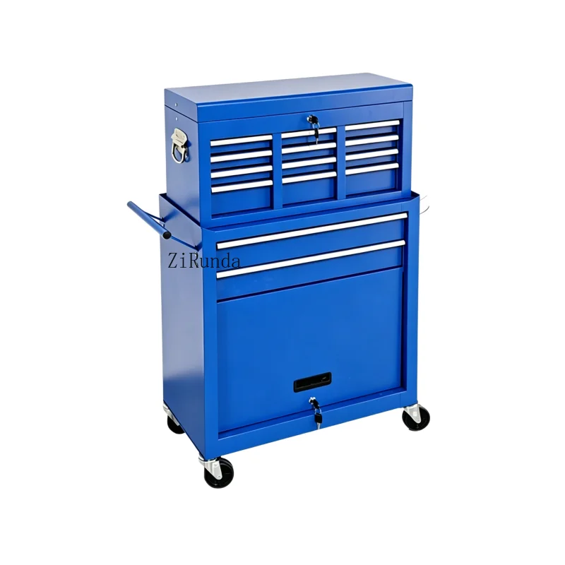 Eight-drawer car maintenance tool cart, multi-function workshop mobile tool cart, modular multi-drawer tool cart