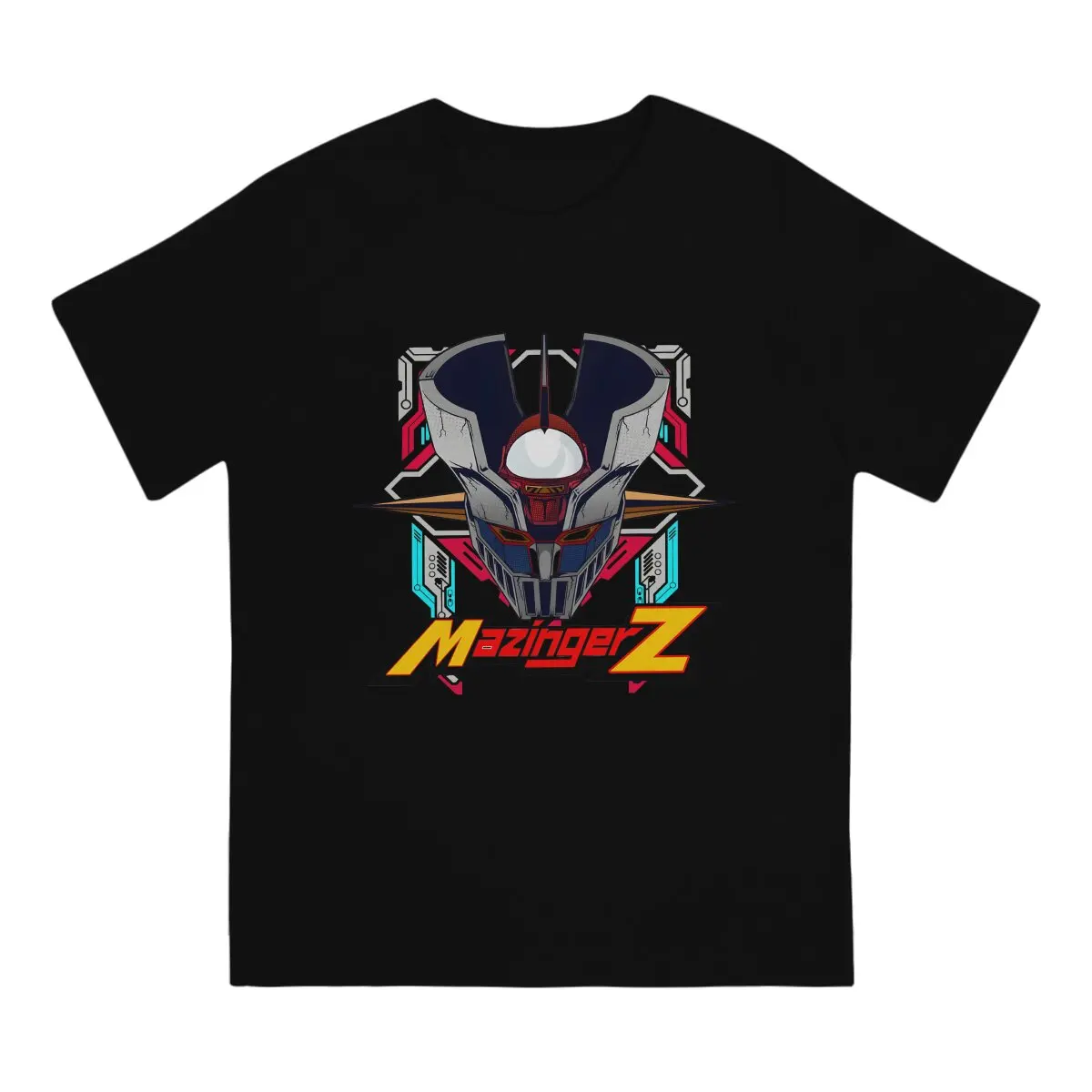 MazingerZ Robot Head Tshirt Homme Men's Streetwear Polyester T Shirt For Men