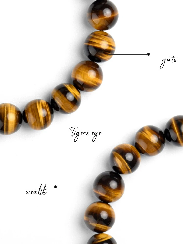 Kirykle Fashion Tiger Eye Bangles Men 4-12mm Natural Energy Stone Beads Reiki Healing Bracelets for Women Jewelry Pulseras Gift