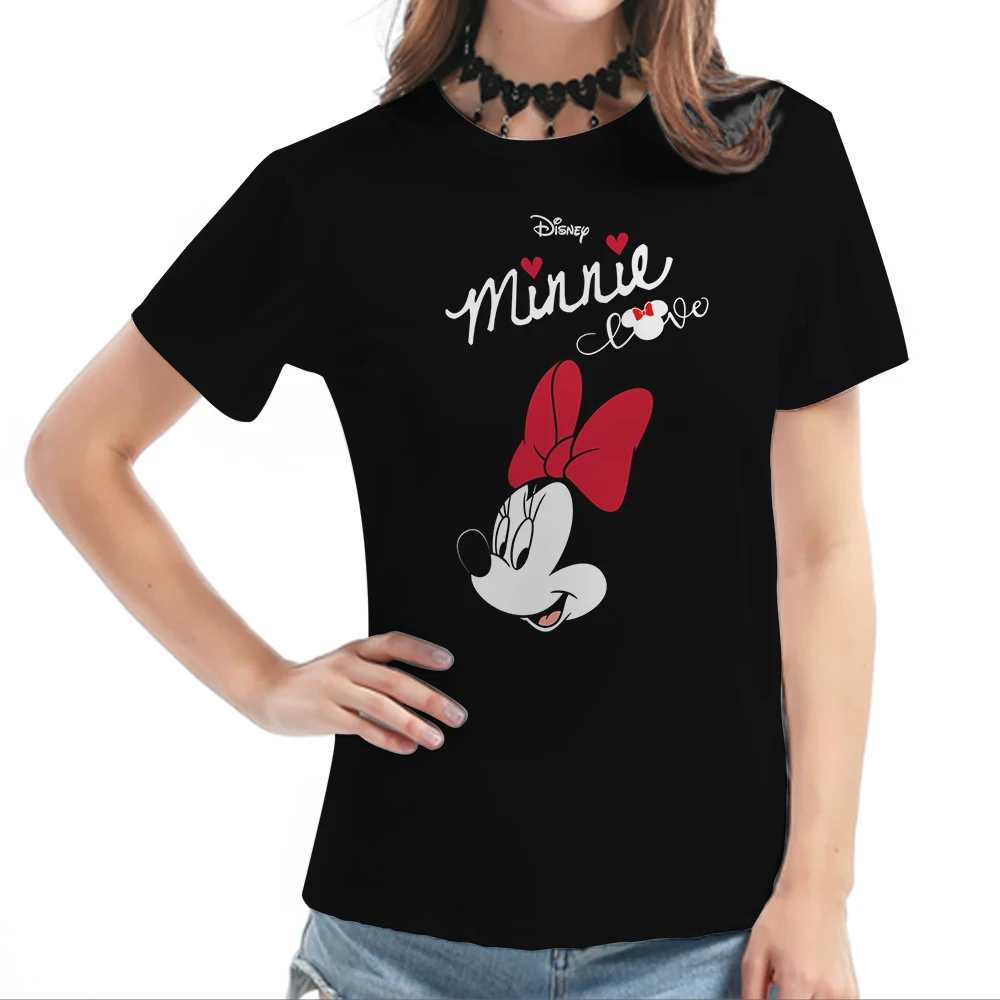 Girls casual short sleeved Disney Minnie Mouse T-shirt women\'s top breathable T shirts quick drying clothes woman sportswear