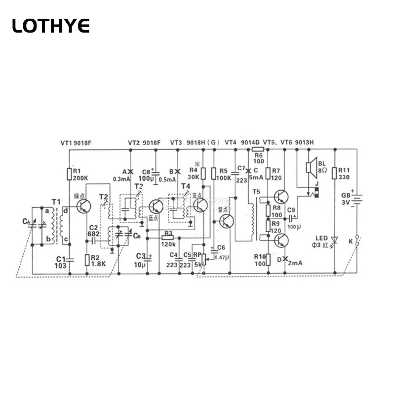 Six Tube AM Radio Assembly Diy Electronic Kit Production 530-1605KHz School Teaching Training DIY Circuit Board Welding Practice