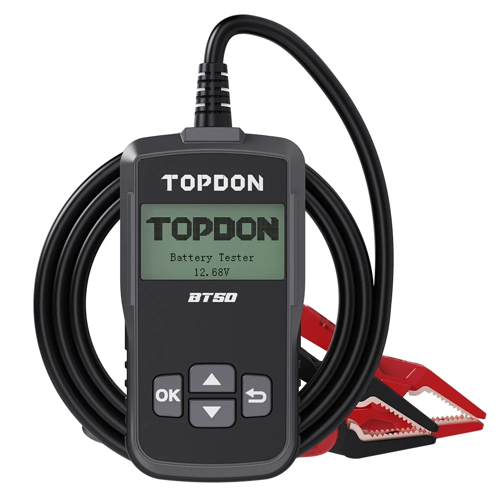 TOPDON BT50 New Arrival Car Battery Tester 12V Analyzer Capacity Load Tester Cranking System Test 100-2000CCA