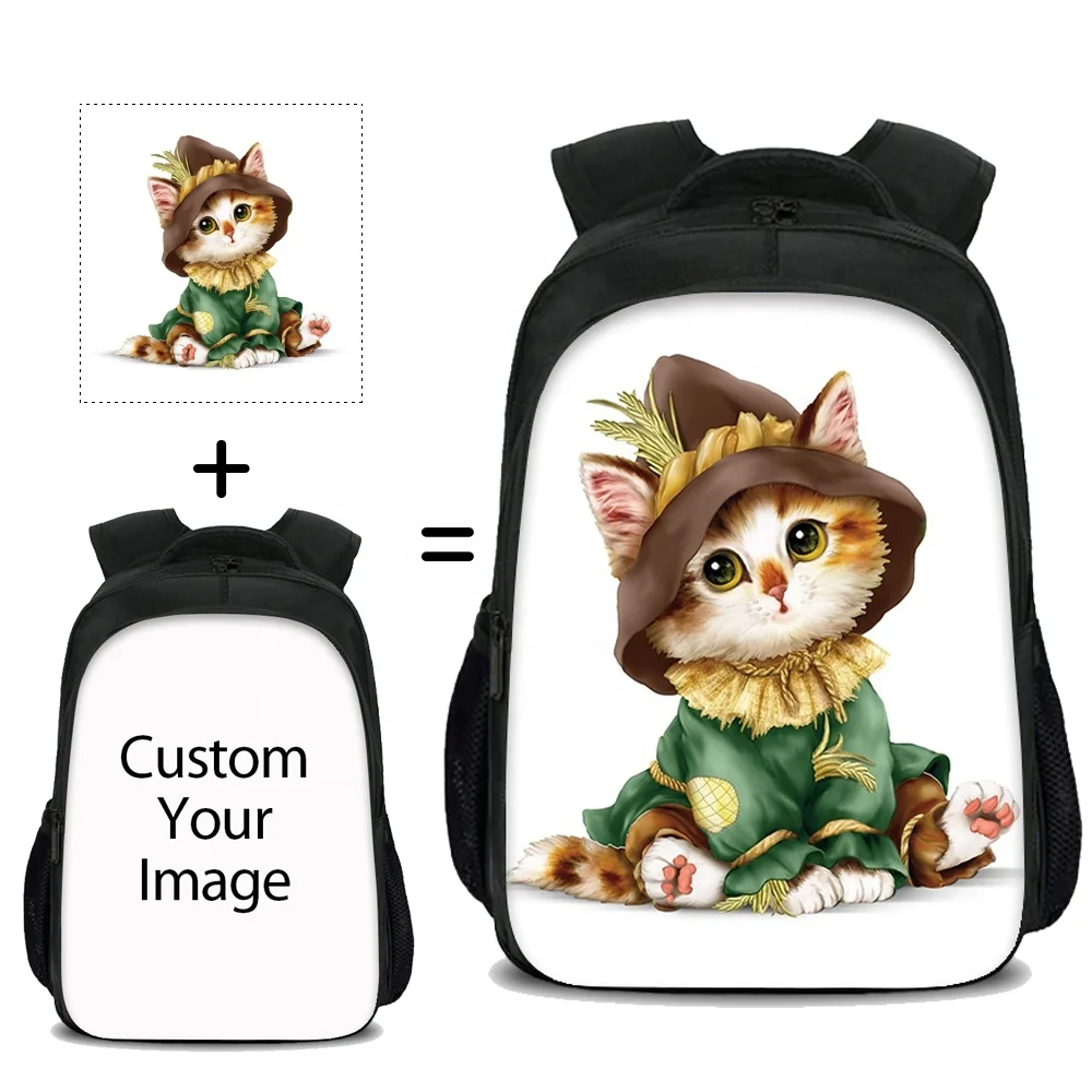 

High Quality Cartoon Cat Girls Bagpack Cute Children Backpacks School Bags For Kids