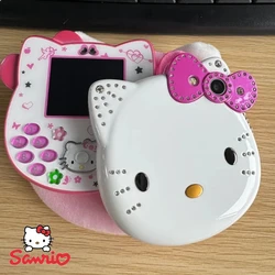 2024Hot Sanrio Hello Kitty Kawaii Mini Flip Phone I68 Girl Mobile Phone Student Anime Phone Music Mobile Phone Kid Birthday Gift