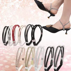 High Heels Shoes Band Anti-loose for Women Diamond Shoelaces Anti-drop Heel Straps Belt Drill Elastic Fixing Rhinestone Belts