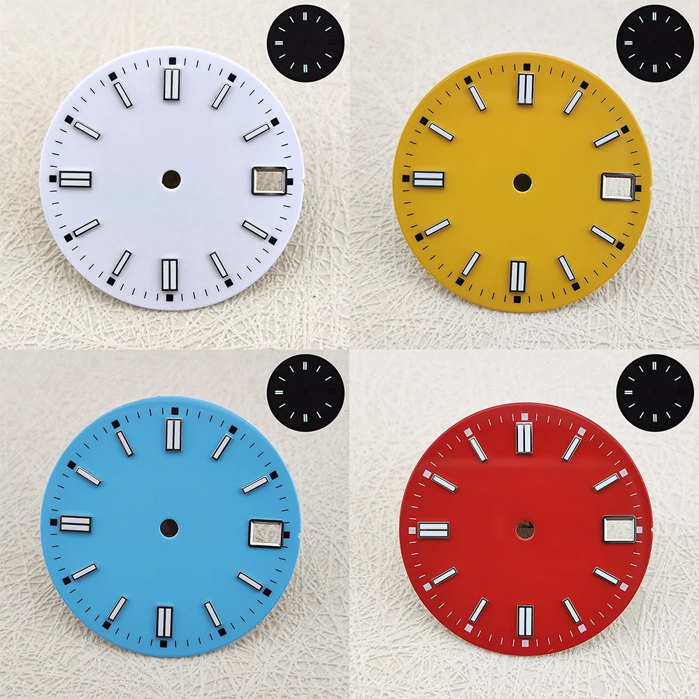 

Циферблат часов 28,5 мм, циферблат NH35, циферблат NH36, календарь, светящийся циферблат, корпус NH35, подходит для механизма NH35/NH36, высококачественные аксессуары для часов