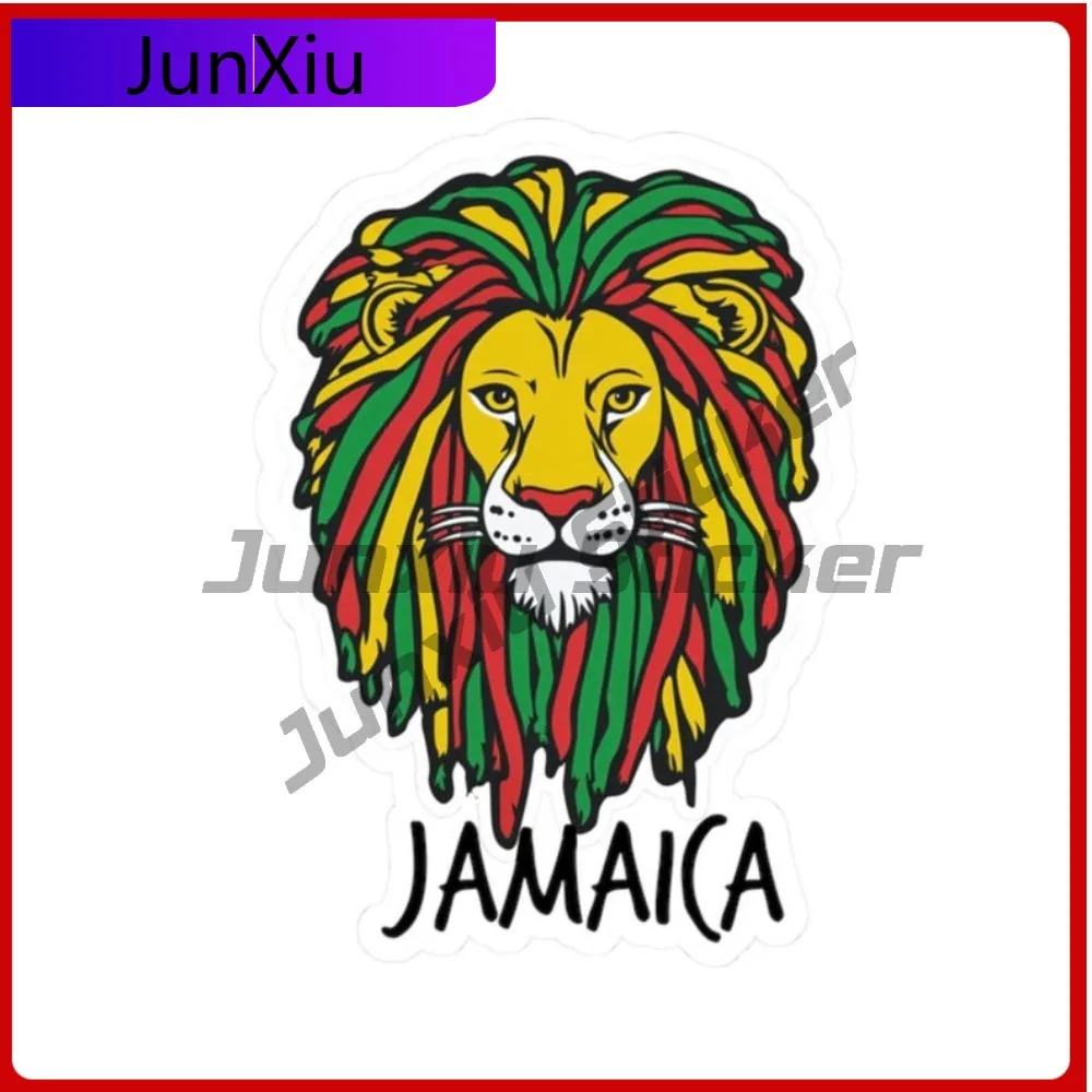 

Jamaica Rastafari Lion Sticker Travel Waterproof Stickers Rasta Vibe Car Bumper Bodywork Windshield Guitar Suv Motorcycle Laptop