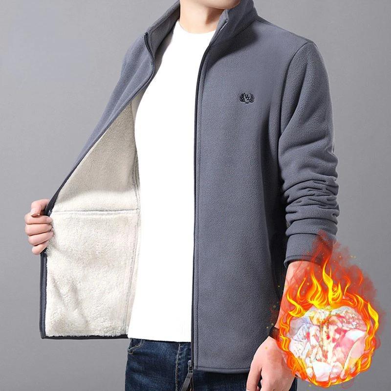 Fleece coats Men Streetwear Sweatshirt Military Zipper Bomber Jacket Warm Thick Men Clothing Solid Outerwear Motorcycle Jacket