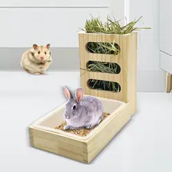 Rabbit Hay Feeder with Litter Box Outside for Hamster Small Animals Rabbits