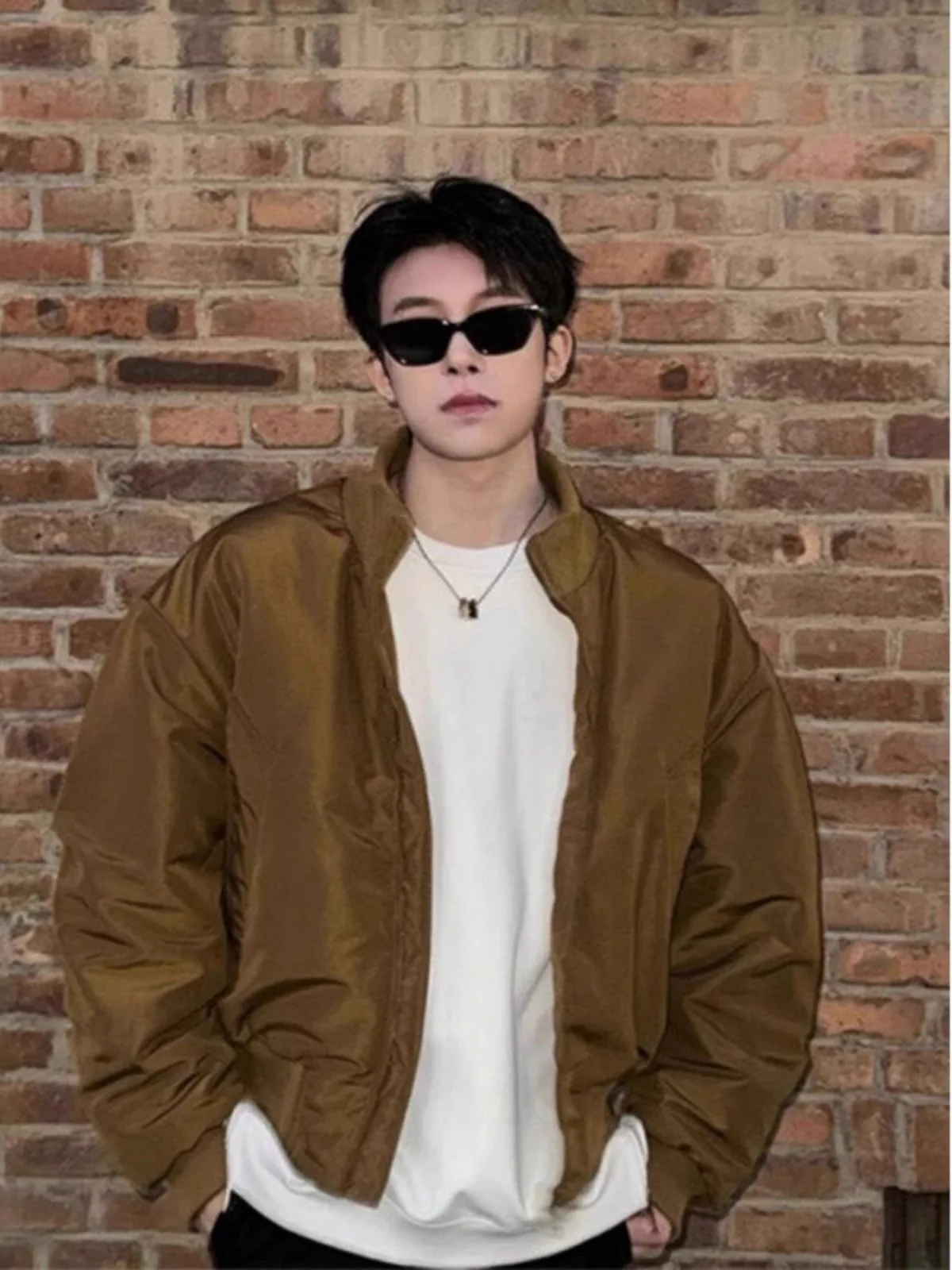 

Caramel ort MA Flight Jaet Men's Spring Autumn American High-End Feeling Haome Stand Collar Workwear Coat