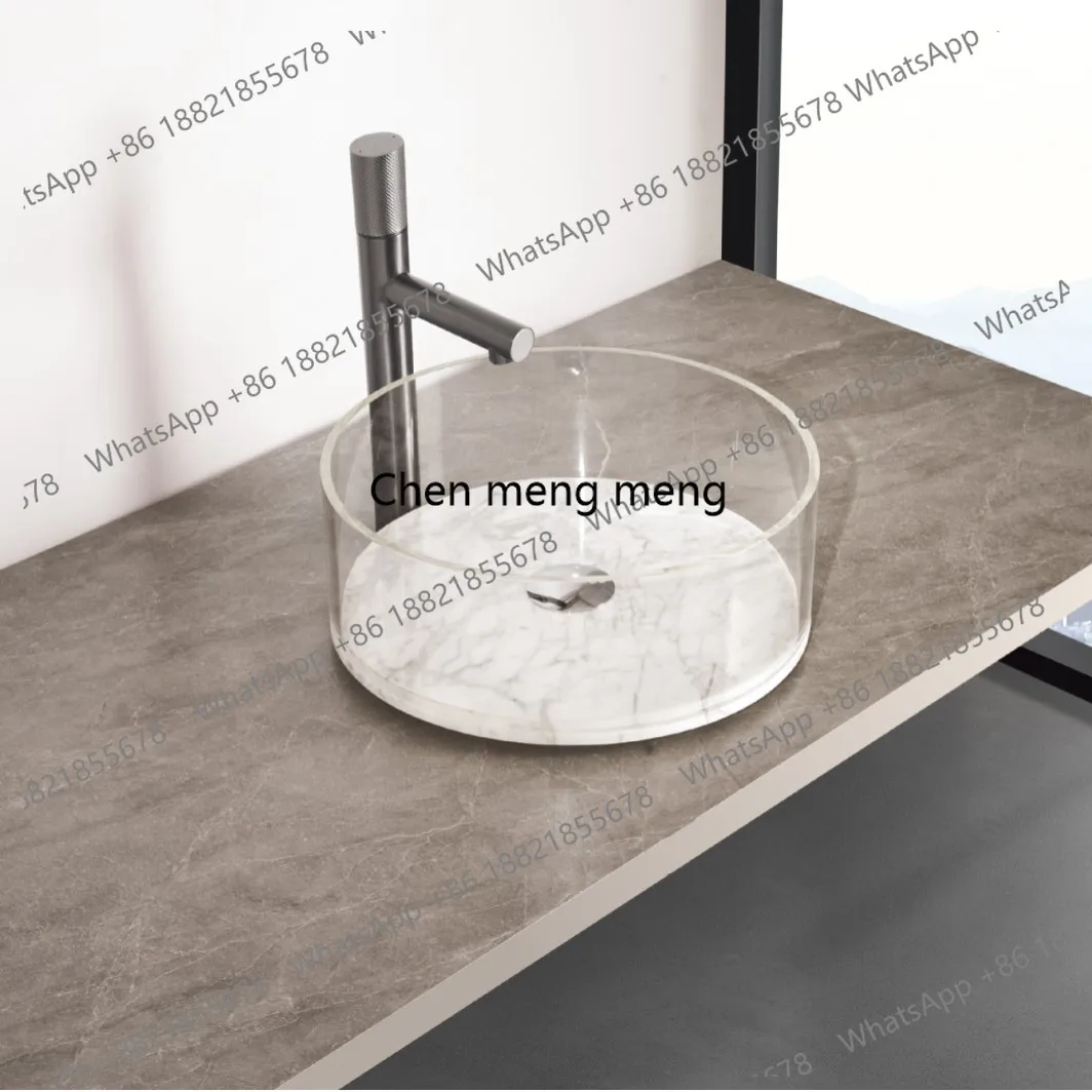 

Hotel bathroom sink crystal glass hand wash basin cylinder, washbasin
