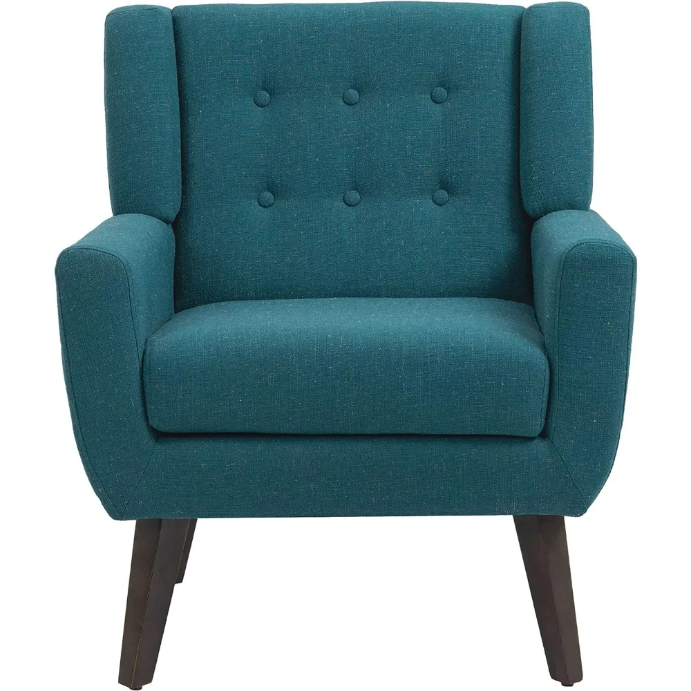 Uixe Accent Stoel Moderne Fauteuil, Midden Eeuw Gestoffeerde Club Fauteuil, Comfortabele Single Lounge Sofa Woonkamer