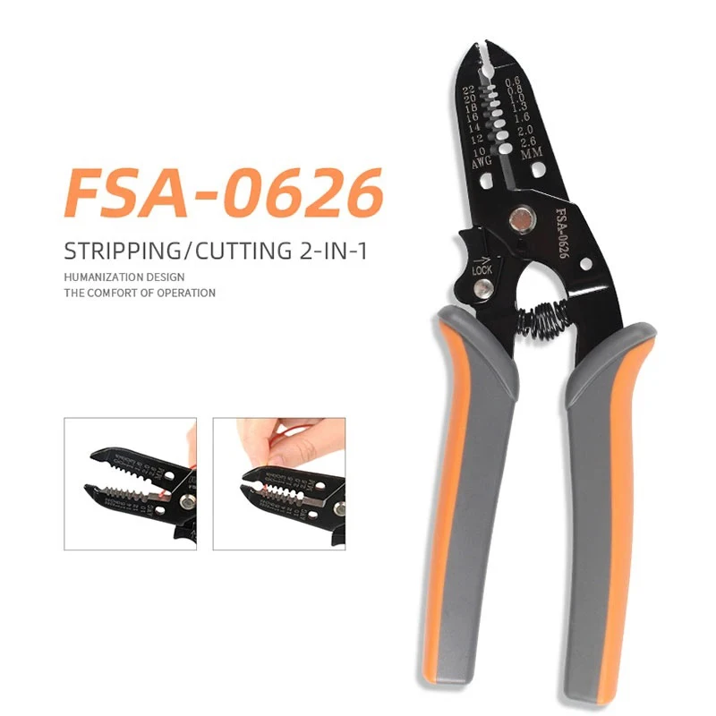FSA-0626 Multifunctional Mini Portable Cable Stripping Tool Wire Stripper Insulation Stripper Pliers Universal Stripping Tool