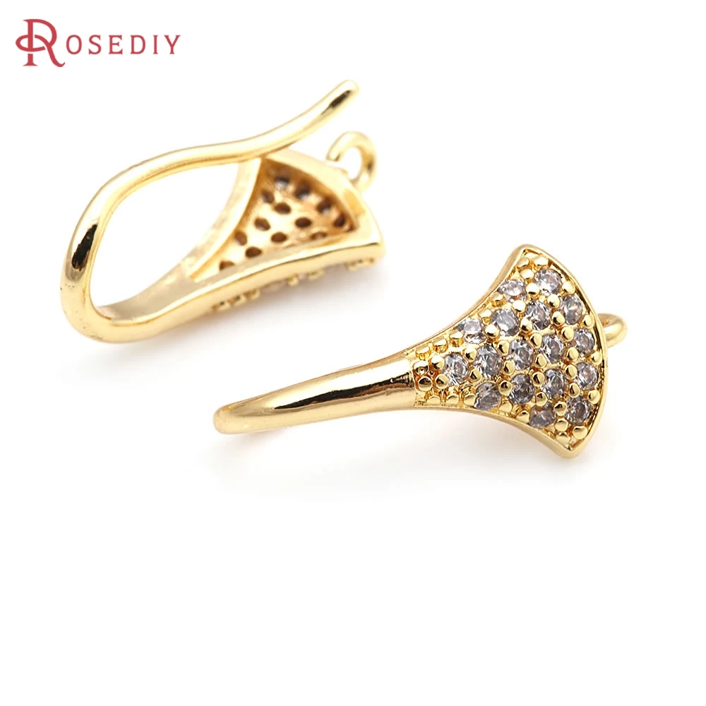 

18K Gold Color Brass with Zircon Style Earrings Hooks High Quality Jewelry Making Supplies Earrings Diy Accessories