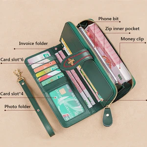 Kadınlar için hakiki deri cüzdan, kart tutucu, debriyaj, çanta, para için uzun çanta, bal arısı, lüksün sembolü, kayış, hasp telefon Borsadaki 6 büyük satış beetle-no. 5