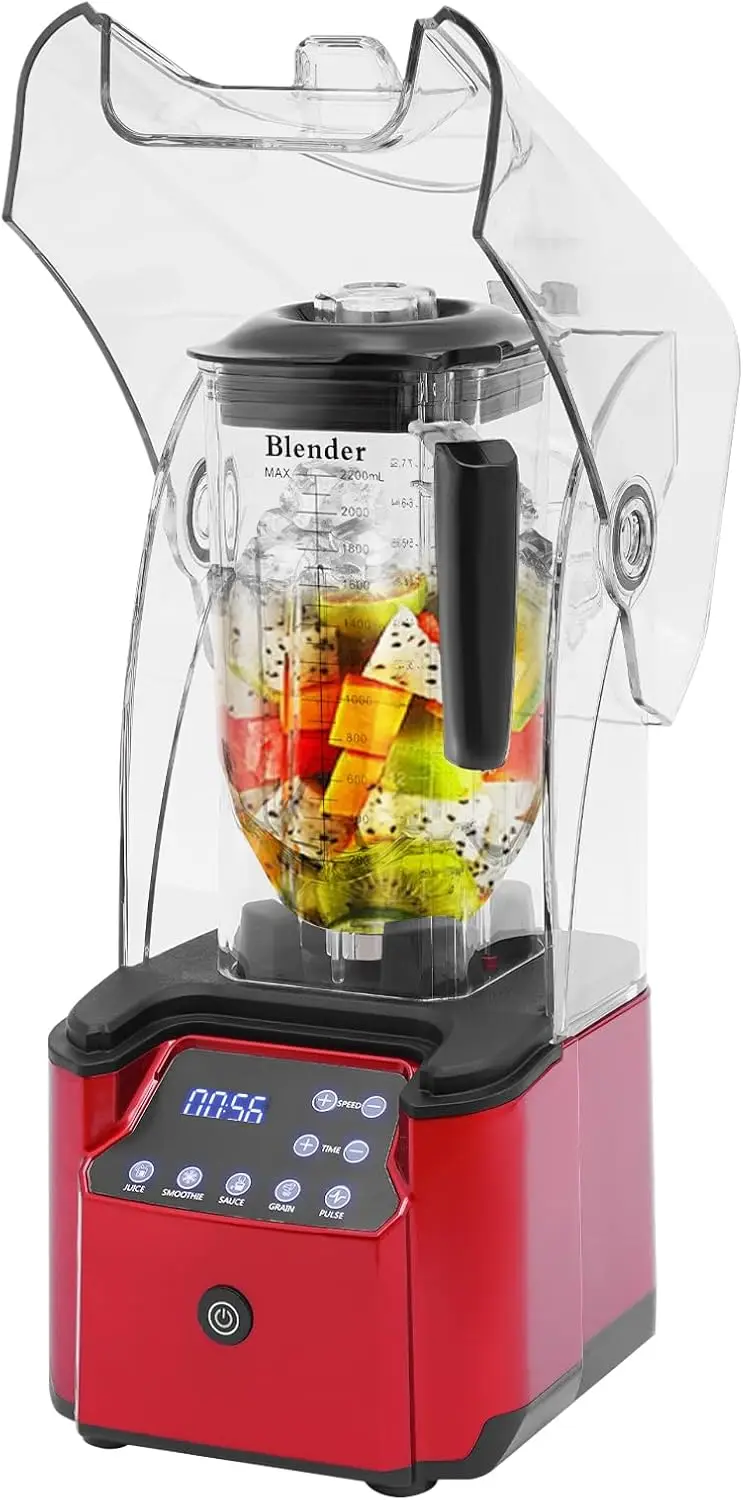 

2200W Commercial Blender, 2.2L/77oz Stand Mixer, 8 Speed Smoothie Blender with LED Touch Screen, Professional Countertop Juicer