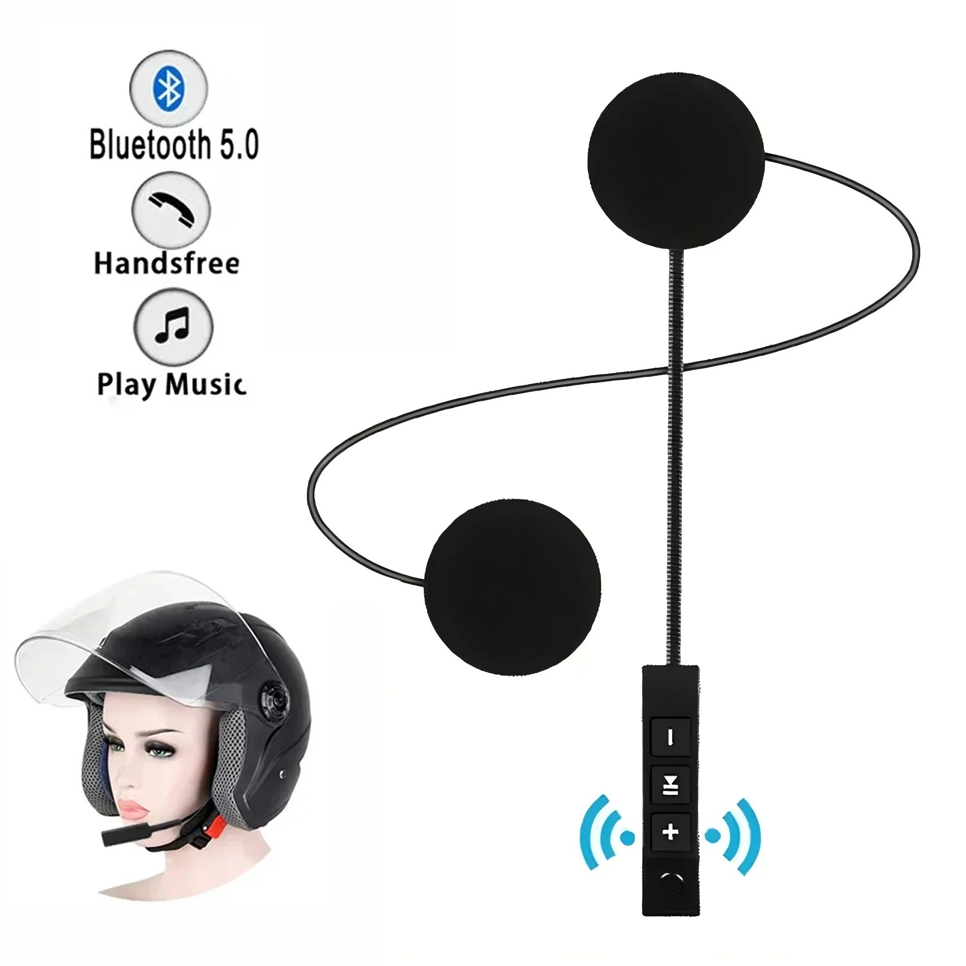 

Bluetooth 5.0 гарнитура для мотоциклетного шлема BT11, беспроводные наушники для езды, с защитой от помех, для мотоциклов, гарнитура для шлема с функцией громкой связи