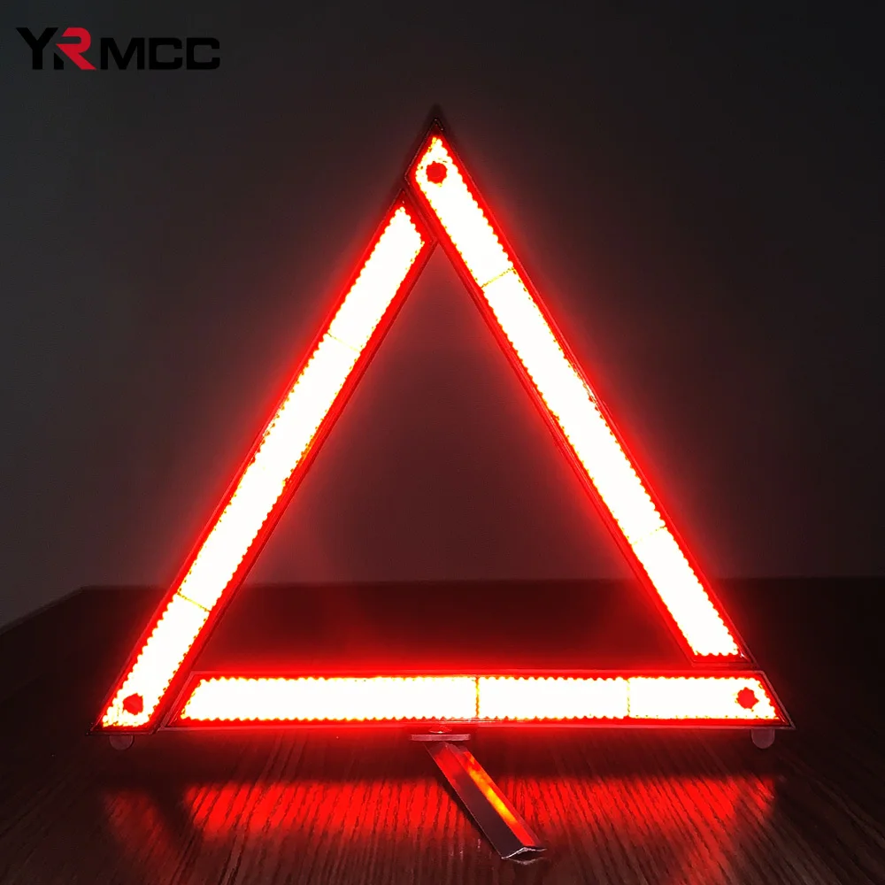 Car Reflective Tripod Folded Stop Sign Reflector Car Emergency Breakdown Warning Tool Triangle Red Safety Hazard Car Accessories