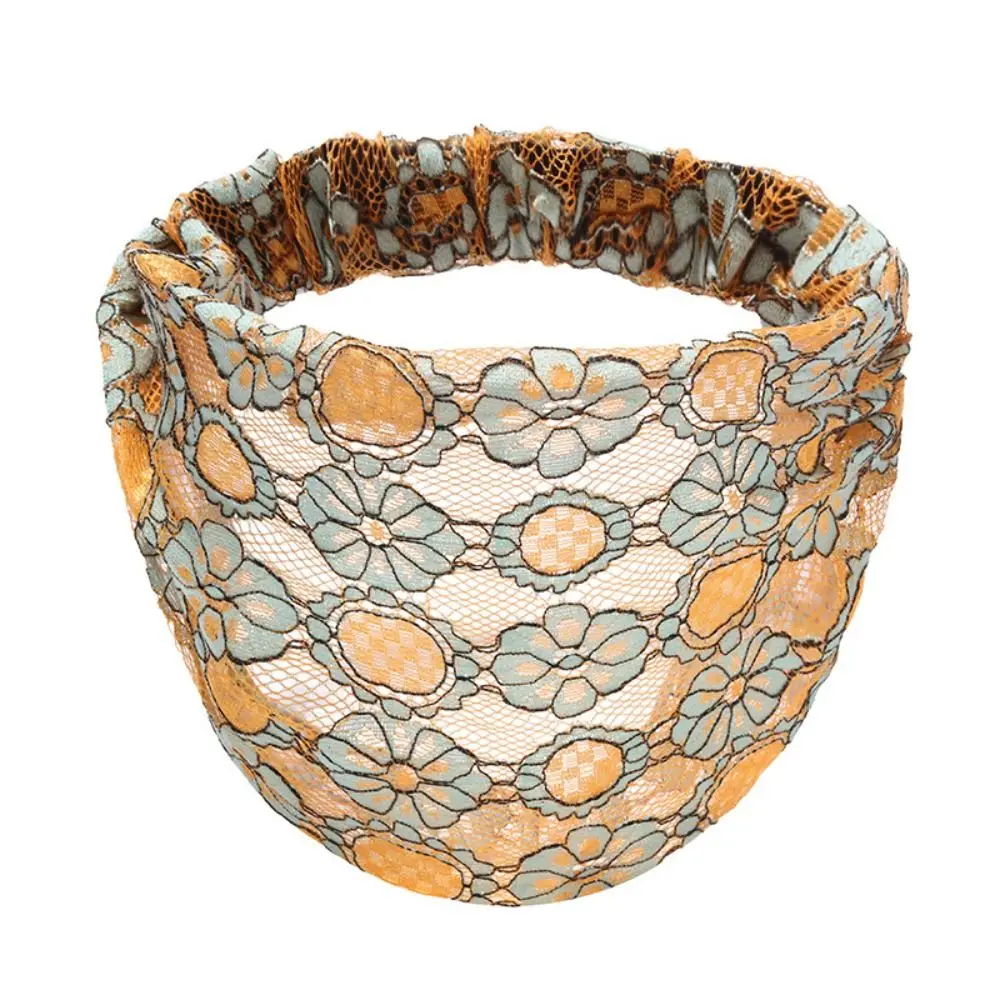 

Temperament Non Slip Mesh Flower Headband Hollow Lightweight Lace Hairbands Headwear Korean Style Wide Side Head Wrap Mother