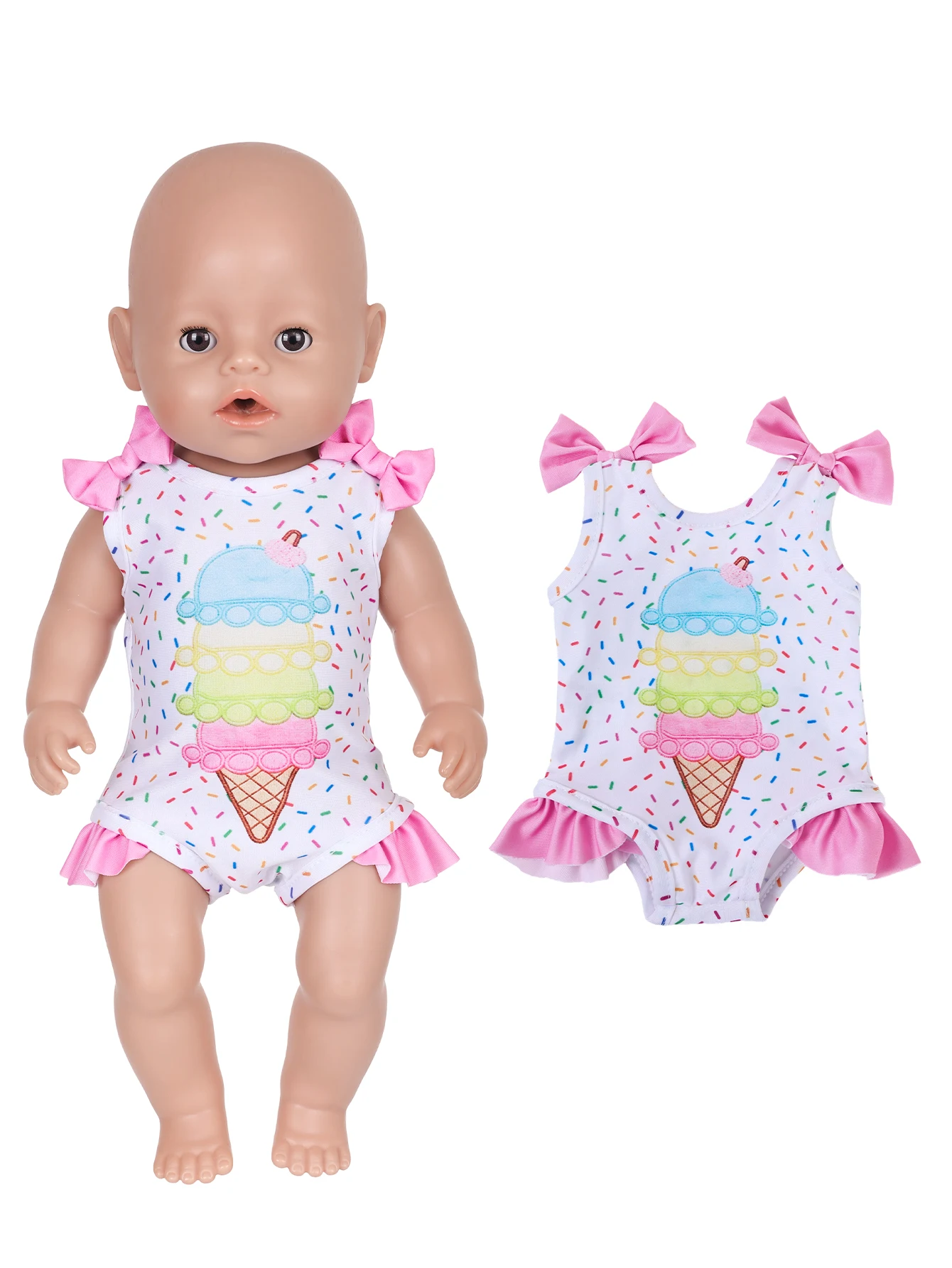 Sommer-Bikini-Puppenkleidung für 16-18 Zoll Babypuppen 2026 Neu 40-45cm Reborn-Puppenkleidung Mädchenspielzeug – Detail 12