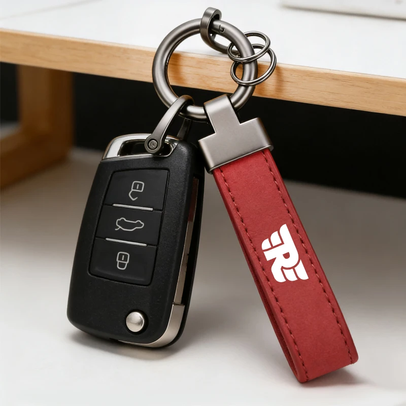 For Royal Enfield Bullet/Meteor/Classic 350 500 Interceptor 650 Motorcycle Keyring LOGO Leather Suede Keychain Accessories
