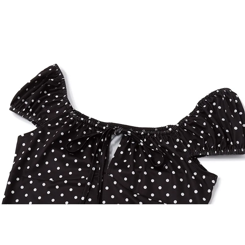 Dames Polka Dot Off Shoulder Slanke Top En Rok Set Damesmode Kleding Temperament Zomer Nieuw 2024 Dames Sexy Rokken Outfits