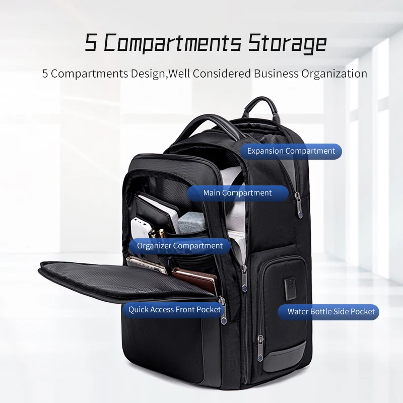 ARCTIC HUNTER Business High Quality Waterproof Men\'s Bag Backpack with USB Leather Backpack Custom Luxury Laptop B