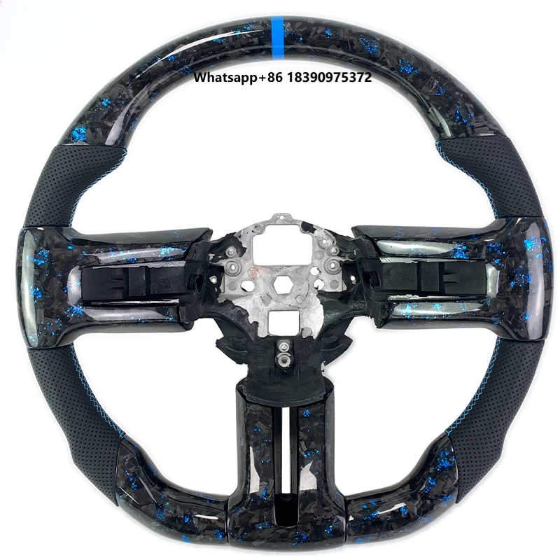 Custom Forged Carbon Fiber Steering Wheel for  5th S197 2005-2014 GT Premium Coupe GT500 500KR Shelby Super Snake