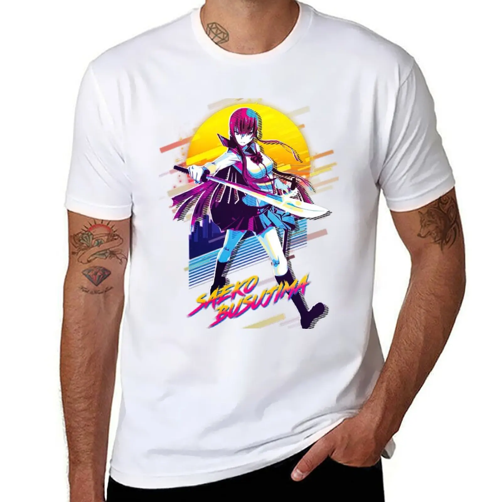 

Highschool Of The Dead Saeko Busujima T-Shirt man graphic t shirt man t shirts high quality luxury brand T-Shirt