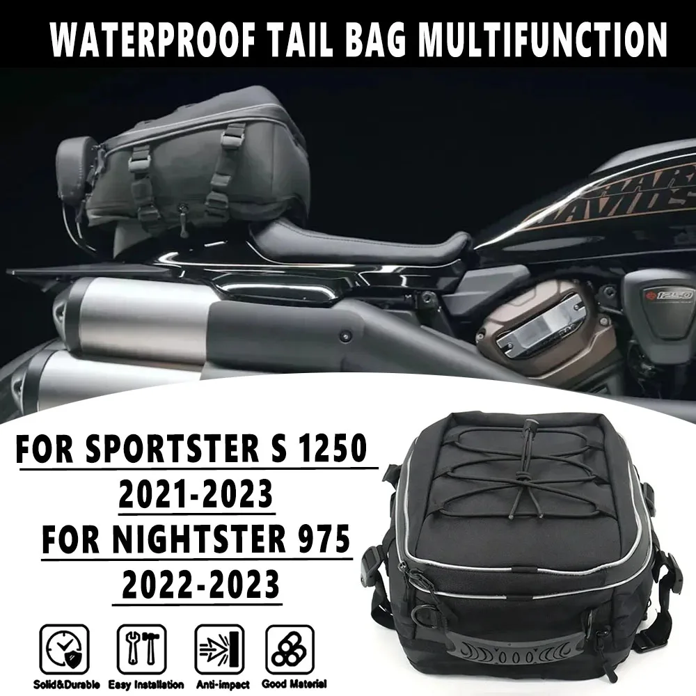 

For Sportster S1250 RH1250 Nightster 975New Motorcycle Waterproof Tail Bag Multifunction Motorcycle Rear Seat Bag High Capacity