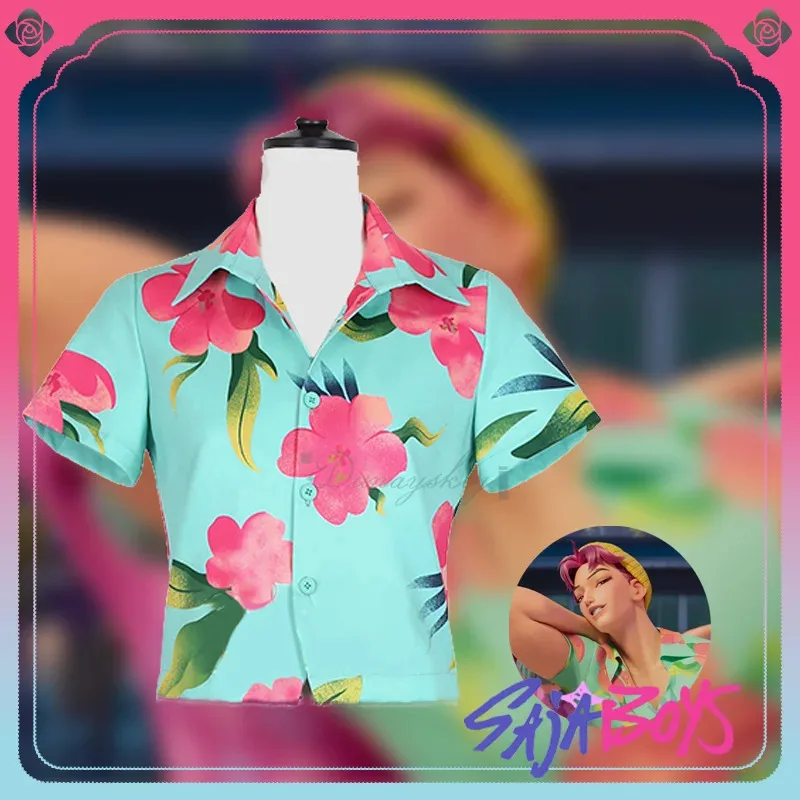 DY20Saja 소년 애비 코스프레 의상 Kpop 악마 헌터 코스프레 의상 가발 30CM 짧은 머리 롤 플레잉 공연 카니발 할로윈