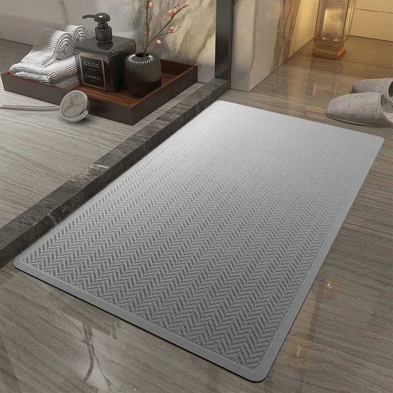 

Bathroom Doormats Modern Simple Style Carpet PVC Natural Rubber Suction Cup Eco-friendly Rug Double-sided Non-slip Flushable Mat