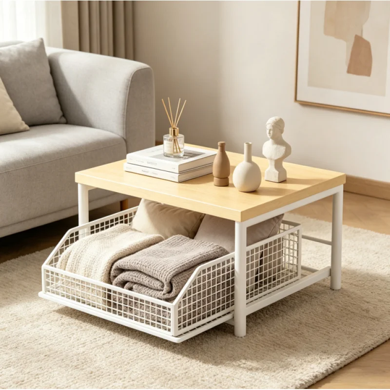 Estante Moderno para Microondas de Madera y Metal, Estante de Almacenamiento Resistente para Encimera, Organizador de Cocina para Ahorrar Espacio