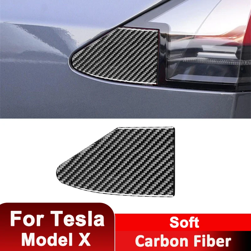 

For Tesla Model X Carbon Fiber Car Charge Port Panel Trim Cover Decorative Sticker Auto Interior Accessories