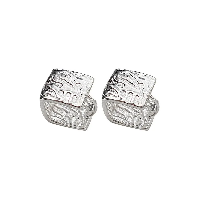 925 Silver Needle Square Hoop Earrings for Women ExquisiteGeometric Huggies pulseras mujer eh1130