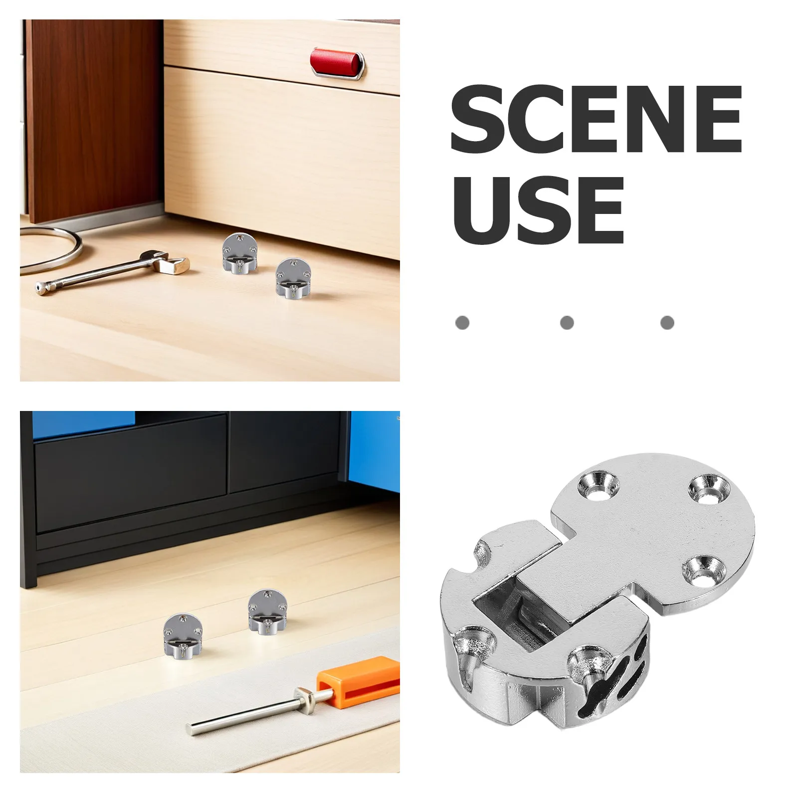 4Pcs Heavy Duty Folding Table Hinges Zinc Alloy Flip Round Edge Hidden Door Hinges for Foldable Kitchen Cabinet Cupboard