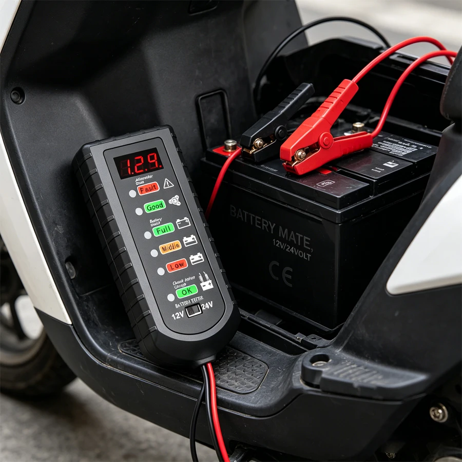 

12V 24V Car Battery Tester Auto Voltage Circuit Tester Battery Checker Analyzer LED Display 6 Light Auto Repair Diagnostic Tool